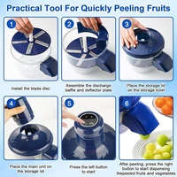 Machine à peler les raisins électrique automatique, éplucheur de fruits et légumes automatique, petit outil à éplucher les fruits - Rapide 5