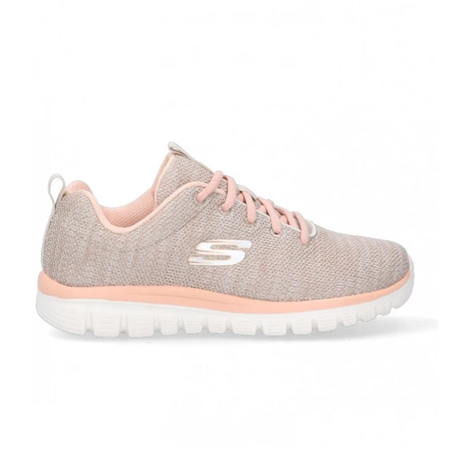 Sports shoes SKECHERS, GRACEFUL-TWISTED FORTUNE, 12614-NTCL, women, WALKING, FITNESS, closure, style and comfort, tensile sole, impact absorption sole -