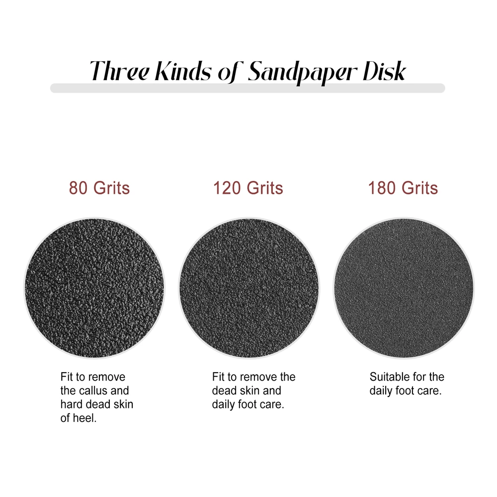 50-Piece Sandpaper Disc Set for Pedicure and Exfoliation