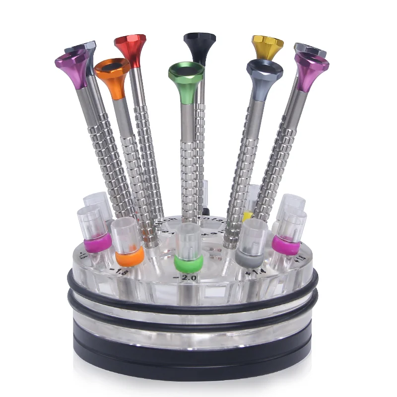 

10pcs Precision Slotted&Phillips Screwdriver Set for Watch Phone Notebook Glasses Repair with Turntable Base