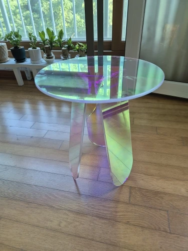 Iridescent Acrylic Coffee Table, customer photo