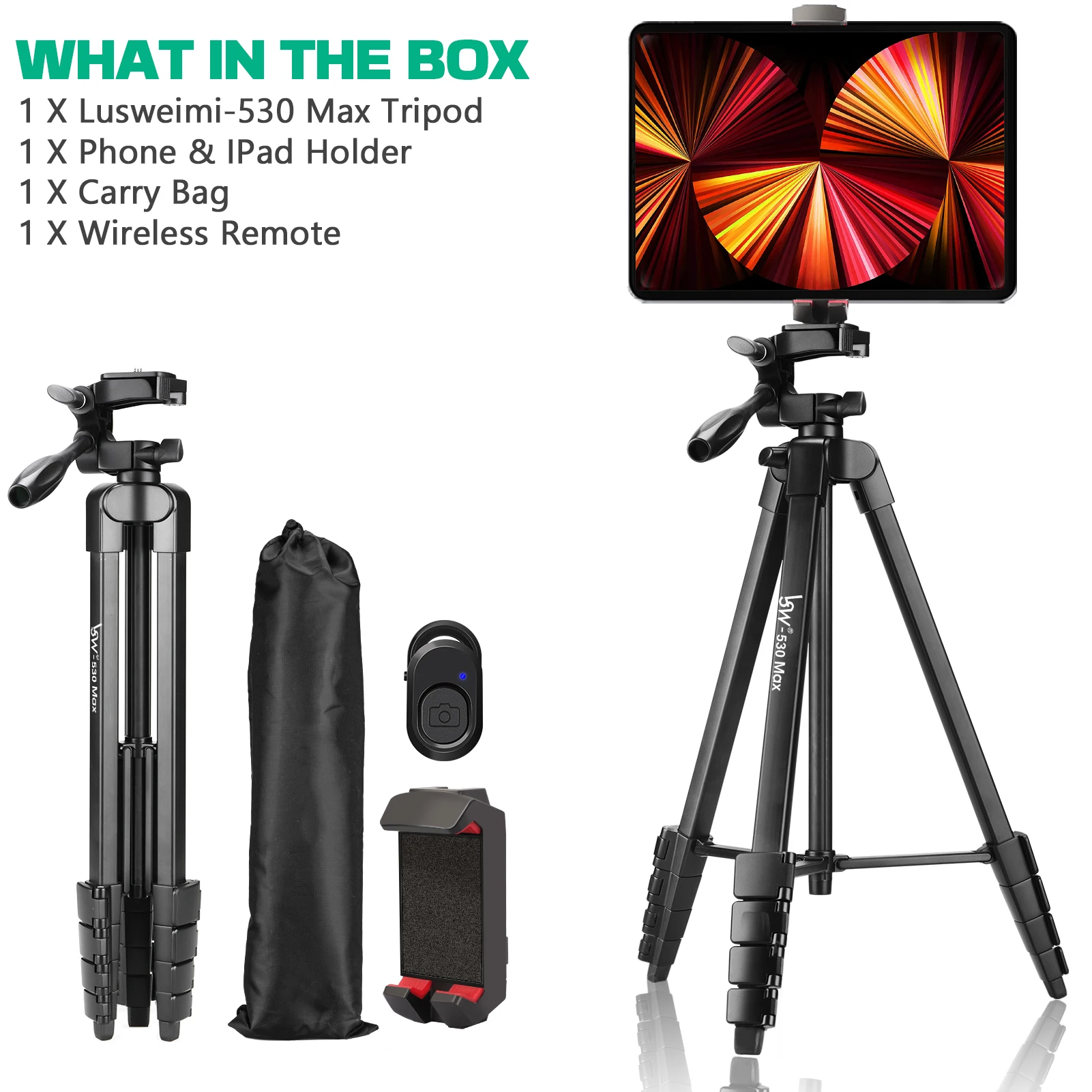 Phone Tripod 167cm Professional Video Recording Camera Photography Stand Remote Carry Bag iPad Pro 12.9" Tablet Webcam phone tripod camera tripod flexible phone tripod phone tripod mount photography tripod extendable tripod