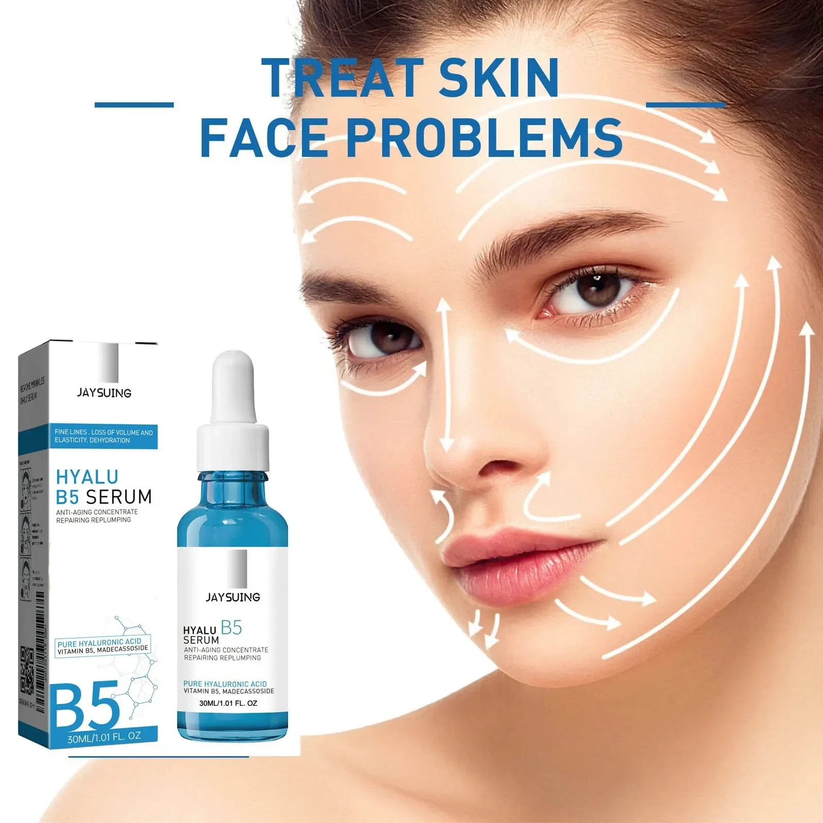 Pure Hyaluronic Acid Serum B5 Anti A-ging W-rinkle Lift Firming Fine Lines Lightening Dark Circle Skin Brightening Face Essence 4