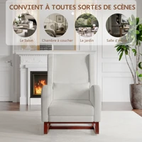 Кресло-качалка Comanlai, с подставкой для ног, кресло для отдыха, стильные подлокотники, кресло с высокой спинкой, для гостиной и спальни, матовый, серый — изображение 4