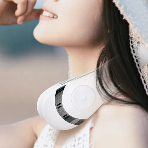 휴대용 걸이식 목 선풍기, 접이식 여름 공기 냉각, USB 충전식, 블레이드리스, 무소음 넥밴드, 스포츠용 팬, 5000mAh 2