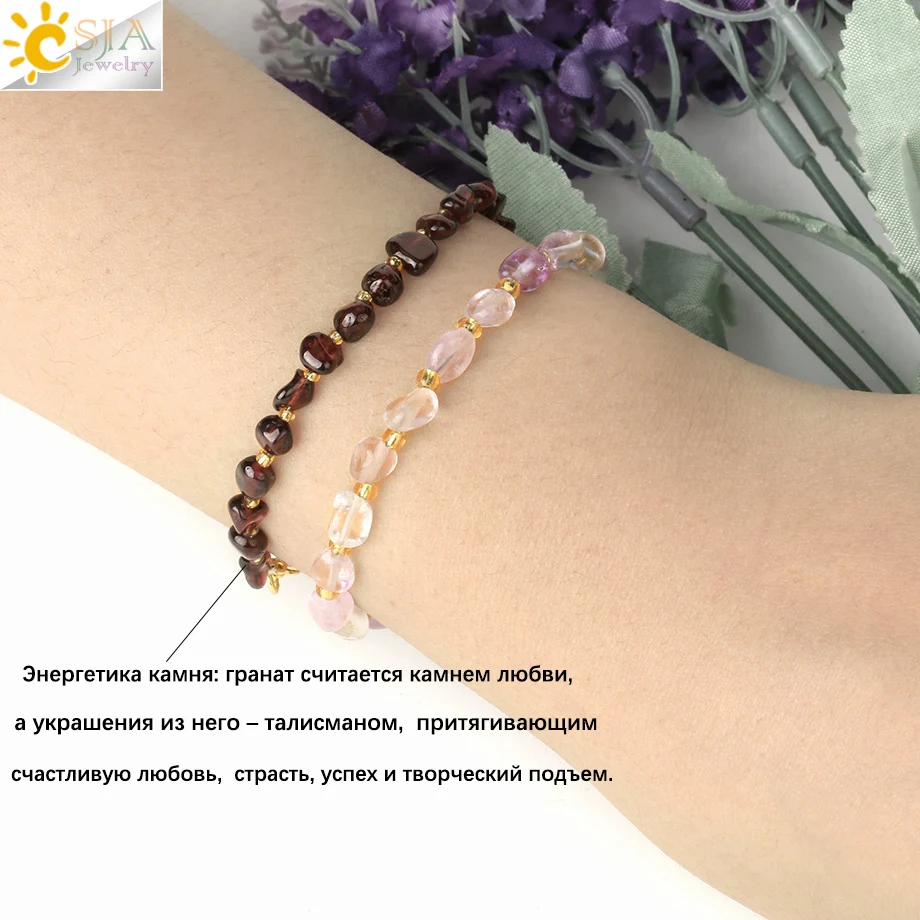 Bracciale Regolabile Con Perline In Pietra Naturale 6mm - Cristallo Femminile, Fatto A Mano