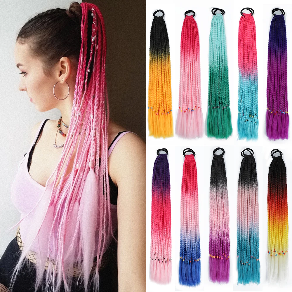 Rainbow Hair Extensions Braids Rainbow Hair Extensions Us Synthetic