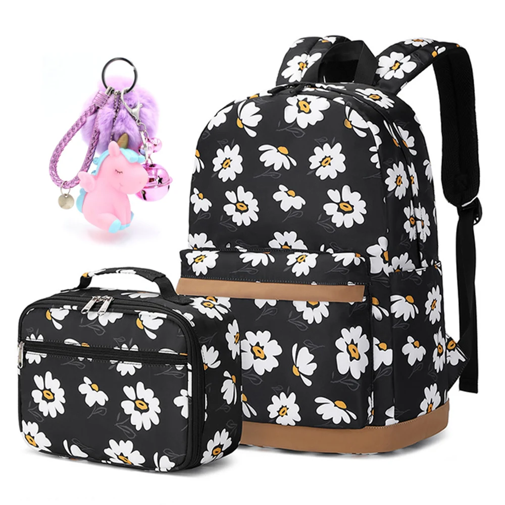 School Backpack Set with Lunch Kits Bookbag for Teenager Girls 2pcs  SchoolBag for Primary Student Book Bag - AliExpress