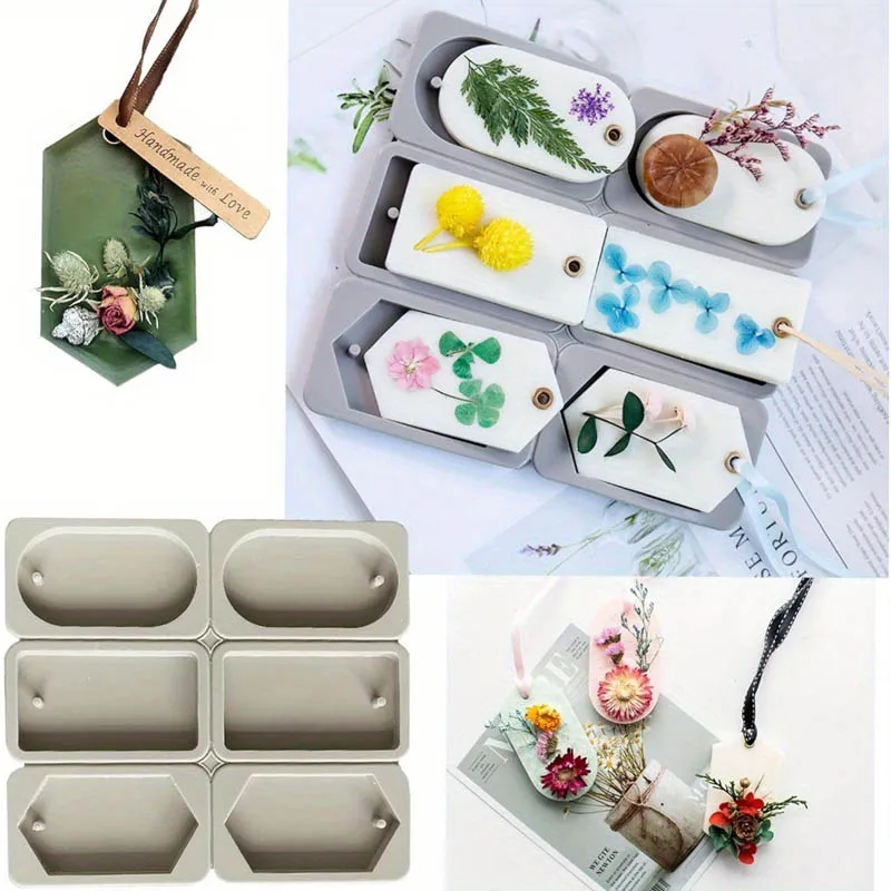 1PC DIY Silicone Clay Aromatherapy Tablets Molds Crafts Hanging Ornaments Wax Molds Flower Soap Mold Craft Accessories