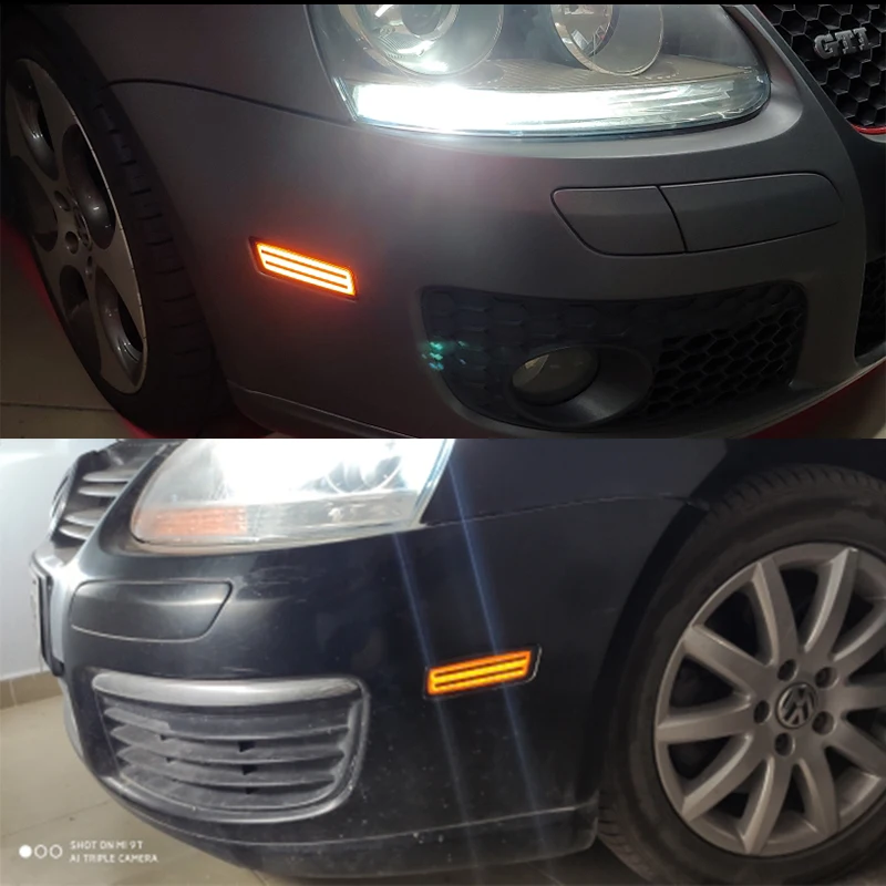 2pcs LED Car Side Marker Lights Sequential Turn Signal Lights For Volkswagen 200