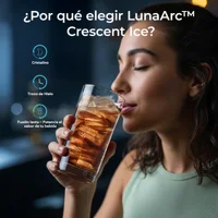 Machine à glaçons automatique - Machine à crème glacée portable en forme de croissant pour bar à domicile et boissons |   16 pièces toutes les 12 minutes |   3 tailles de glace |   12,7 kg de production par 24 h 6