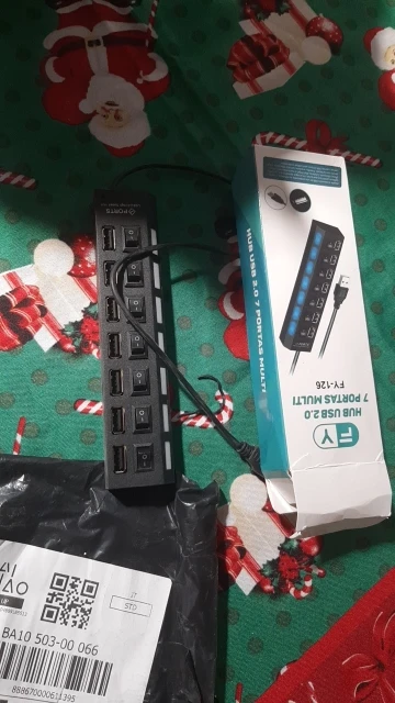 Extensão Hub Régua Usb 2.0 - 7 Portas Pc Hd Externo Pendrive photo review