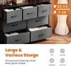 Dresser for Bedroom, Storage Drawers, TV Stand Fabric Storage Tower with 7 Drawers, Chest of Drawers with Fabric Bins, Wooden T 4