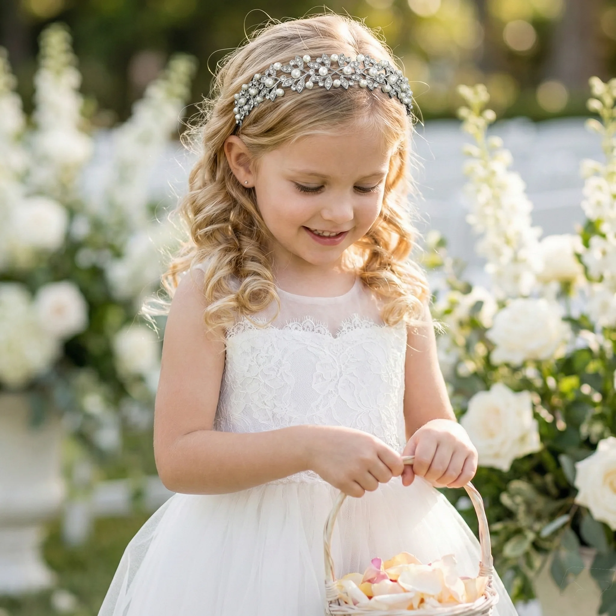 Mode Silber Perle Strass Haarband Einfache und Vielseitige Kopfbedeckung Bankett Prinzessin Tiara Brautjungfern Stirnbänder Geschenk – Detail 3