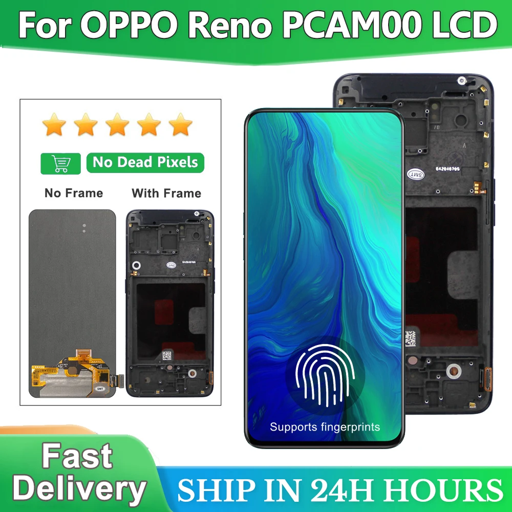 Écran Complet (LCD + Vitre Tactile) Pour Oppo Reno PCAM00/CPH1917 – Couleur Rose Pink Mist – Neuf Sous Garantie