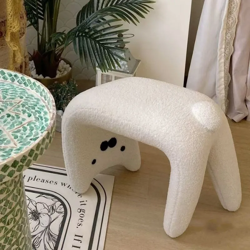 Coiffeuse sans accoudoirs en peluche, chaises d'entrée, chat mignon, salle de maquillage, repose-pieds, tabouret de vanité pour salon, meubles de chambre à coucher 1 Coiffeuse sans accoudoirs en peluche, chaises d'entrée, chat mignon, salle de maquillage, repose-pieds, tabouret de vanité pour salon, meubles de chambre à coucher 1