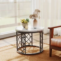 Ensemble de 2 tables basses en forme de cœur avec aspect marbre, tables d'appoint décoratives modernes, adaptées aux salons et aux bureaux 2