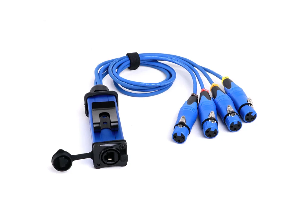 Neues Design Netzwerk konverter rj45 cat5 Buchse zu 4 Kanal 3pin xlr Buchse Stecker Kabel Audio Adapter Signal Extender – Detail 12