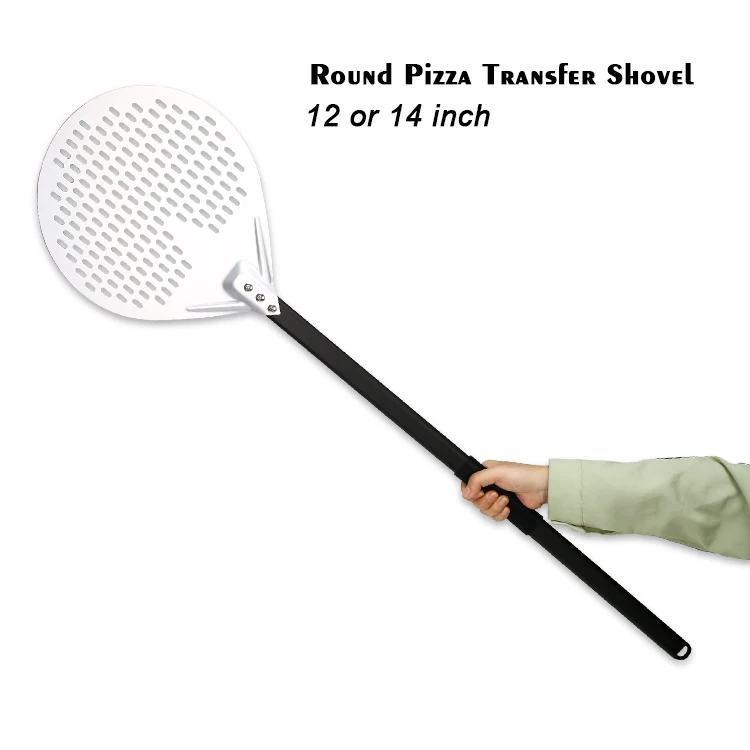 PizzAtHome 12 inch 13 inch 14 Pizza Peel Aluminum Pizza Shovel Peel Paddle Short Long Handle Anodize