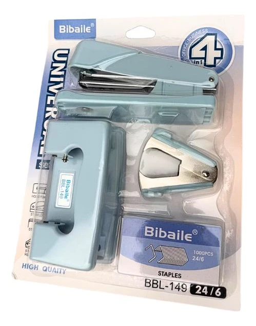 Kit Escolar Engrapadora Perforadora Desengrapadora Y Grapas