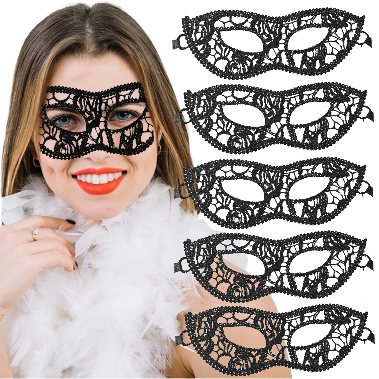 10 Antifaces Encaje Disfraz Sexy Antifaz Baby Doll Carnaval Batucada Halloween Disfraces
