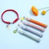 Adjustable Cat Collar with Bell, Safety Snap Hook, Polyester Material, Small Breed Recommended, Flower Charm Design 5