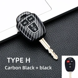 Premium ABS Carbon Remote Car Key Shell Case - Sleek and Durable Design (4 BTN Carbon black)