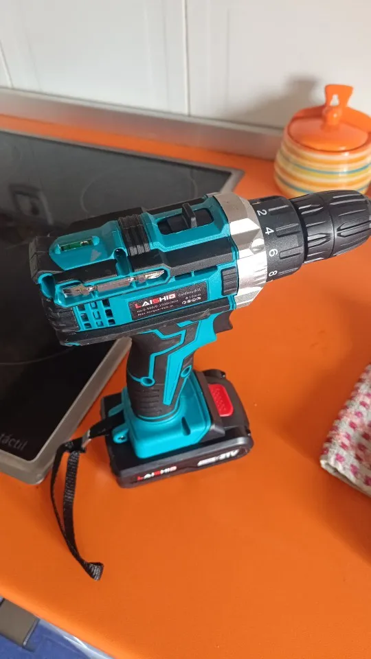 Cordless Impact Screwdriver Handheld Drill Power Tool 32 Torque Setting 2 Gear Speed Electric Screwdriver With 2 Batteries photo review