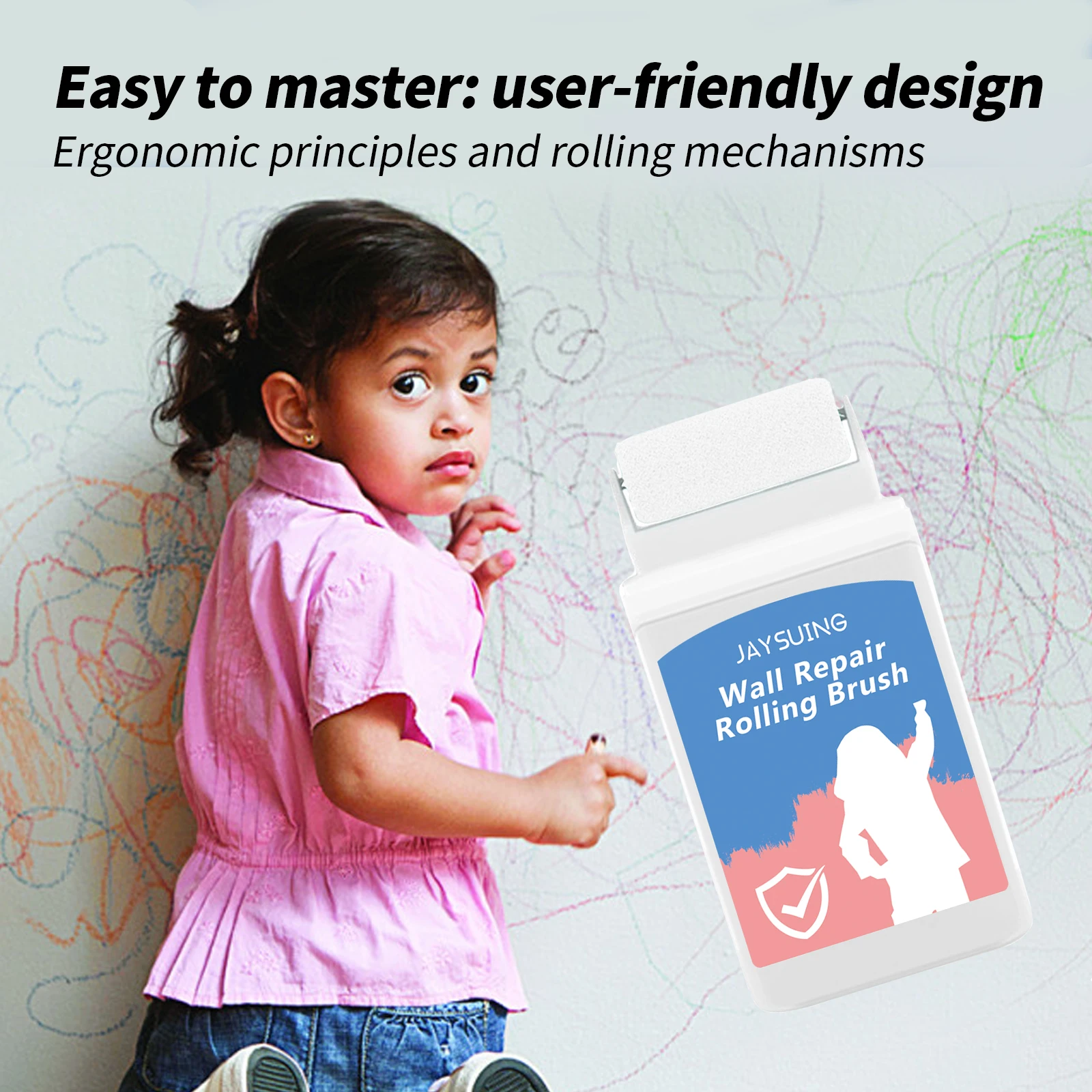 Wall Repair Rolling Brush Graffiti Cover Wall Mildew Crack Maintenance Renovation Home Wall Rolling Brush High Coverage