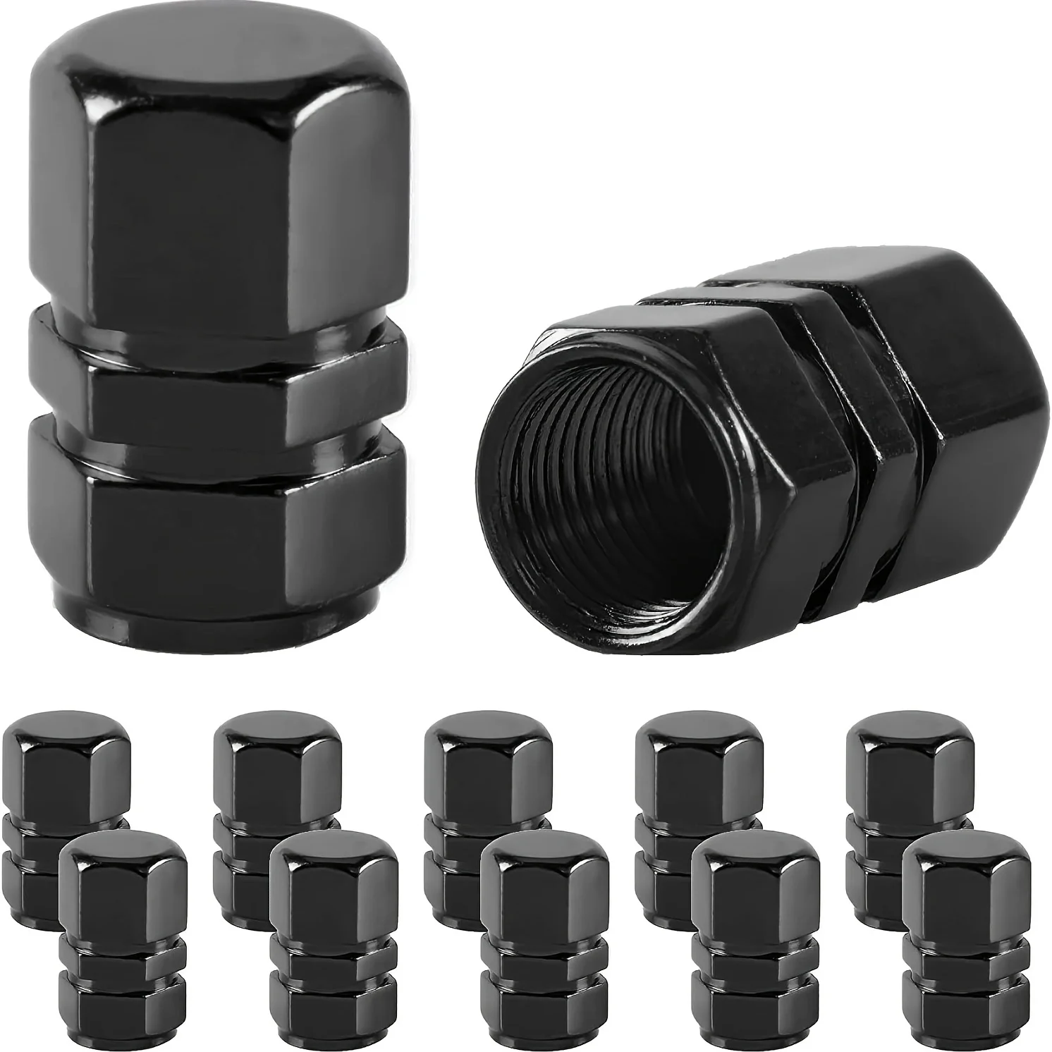 12-Piece Universal Tire Valve Stem Cap Set - Durable, Easy-to-Install Dust Covers