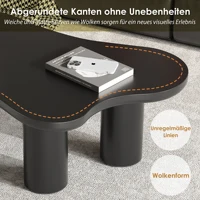 Table basse moderne Black Cloud, table d'appoint irrégulière à finition laquée brillante pour salon 6