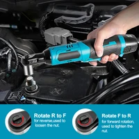 Clé à chocs électrique sans fil 12V à angle droit 200N.m 3/8 pouce 90° °   Clé à cliquet pour démontage d'écrous, outil d'entretien automobile avec 2 batteries 5