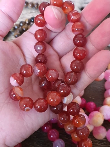 Natural Red Stone Beads Tiger Eye Pink Agate Quartz Jade Loose Spacer Beads For Jewelry Making DIY Bracelet Necklace Accessories photo review