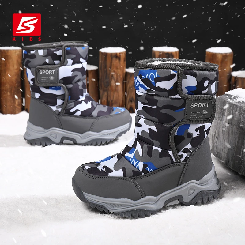 Children Winter Boots Boys Girls Snow Boots Outdoor Sport Cotton Shoes Child Footwear Fashion Waterproof Kids High Plush Boots