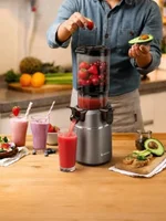 Fruits et légumes Juicer gris foncé filtre en acier inoxydable facile à nettoyer maison Juicer fruit Juicer Juicer production de jus de fruits High Kitchen Feeder 1