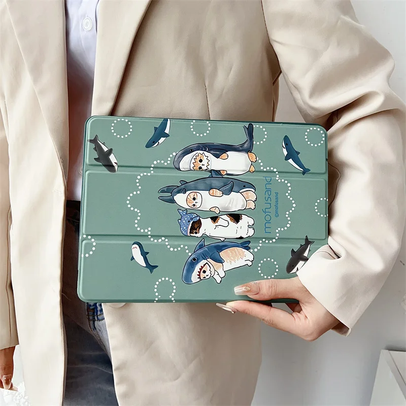 Adorable Shark-Themed Cat Tablet Case with Universal Fit