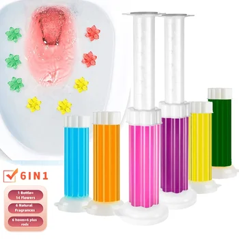 3/6pcs flower toilet gel stamp toilet deodorizing cleaner gel air freshener aromatherapy deodorizing cleaning and removing odor 2