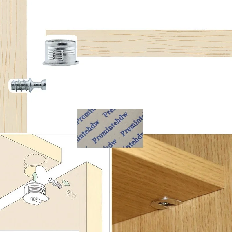 Built-in Cabinet Shelf Support Connector Holder Bracket 100Pcs With Cam Lock BookShelf Cupboard Closet
