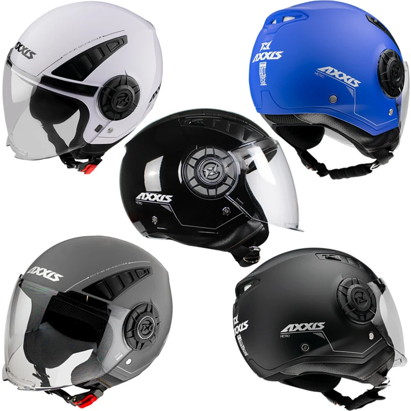 Axxis of513-moto rist jet capacete metro sólido moto branco, preto brilho  ou fosco, tamanho xs para xl moto rcycle _ - AliExpress Mobile