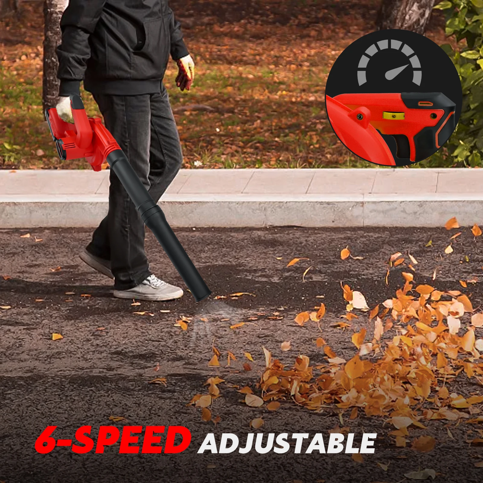 Cordless Leaf Blower Brushless Electric Air Blower 6 Speed Up to 180MPH Blower Vacuum Cleaner for Milwaukee Battery (No Battery) 4