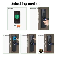 RAYKUBE F005 IP65 Waterproof Tuya Wifi Lock Electronic Smart Door Lock With Fingerprint/Smart Card/Password/Key/APP Unlock - Image 2