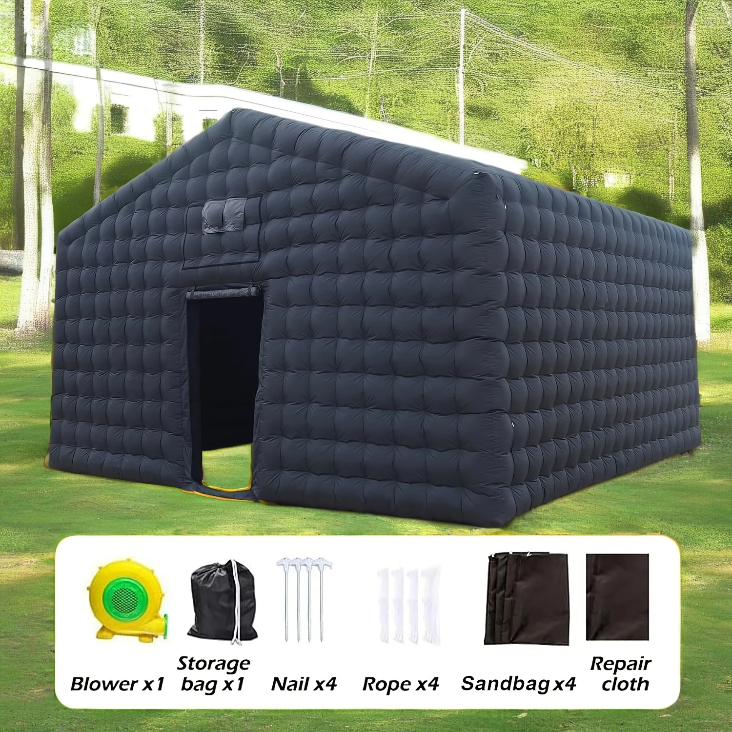 20ft-6m Large Black Nightclub Tent Inflatable Party Tent Inflatable Disco Nightclub Tent Mobile Night Club Tent For Event Rental 5