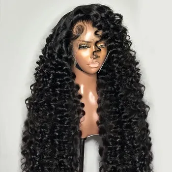 250% Density Loose Curly Deep Wave Lace Frontal Wigs Brazilian Virgin Human Hair Transparent HD 13x4 13x6 Lace Front Wigs 1