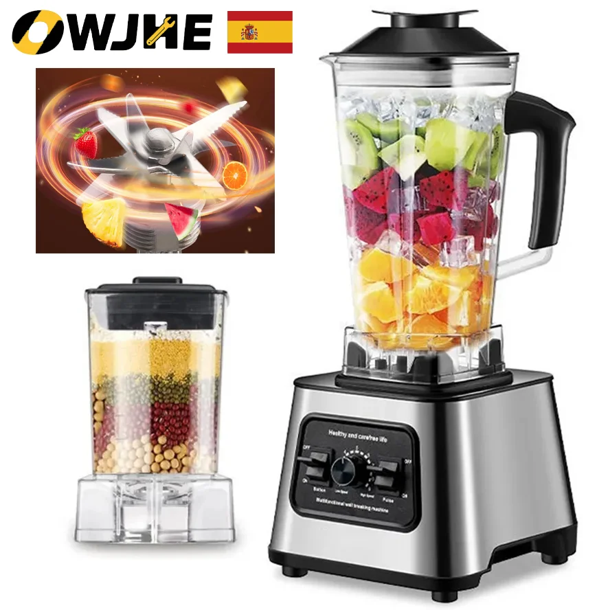 6000W Powerful Blender Mixer Juicer Smoothie Maker Table Blenders 2.5L Container Food Processor Blender Mixer for Ice Nut Fruit