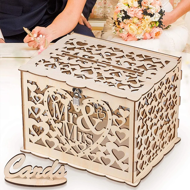 Card Box Wedding Card Holder Wooden Wedding Card Box Rustic Wedding card box