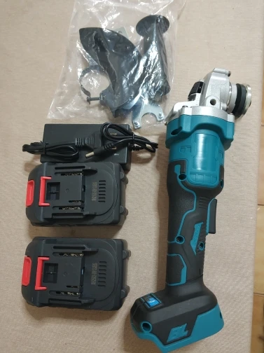 Amoladora angular eléctrica sin escobillas, 3 velocidades inalámbrica de máquina de corte, herramienta eléctrica de carpintería para batería Makita de 18v, 125MM photo review