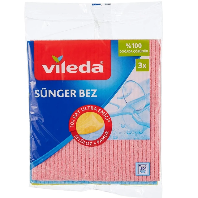 Vileda Wiping Sponge Cloth 3+1 FREE