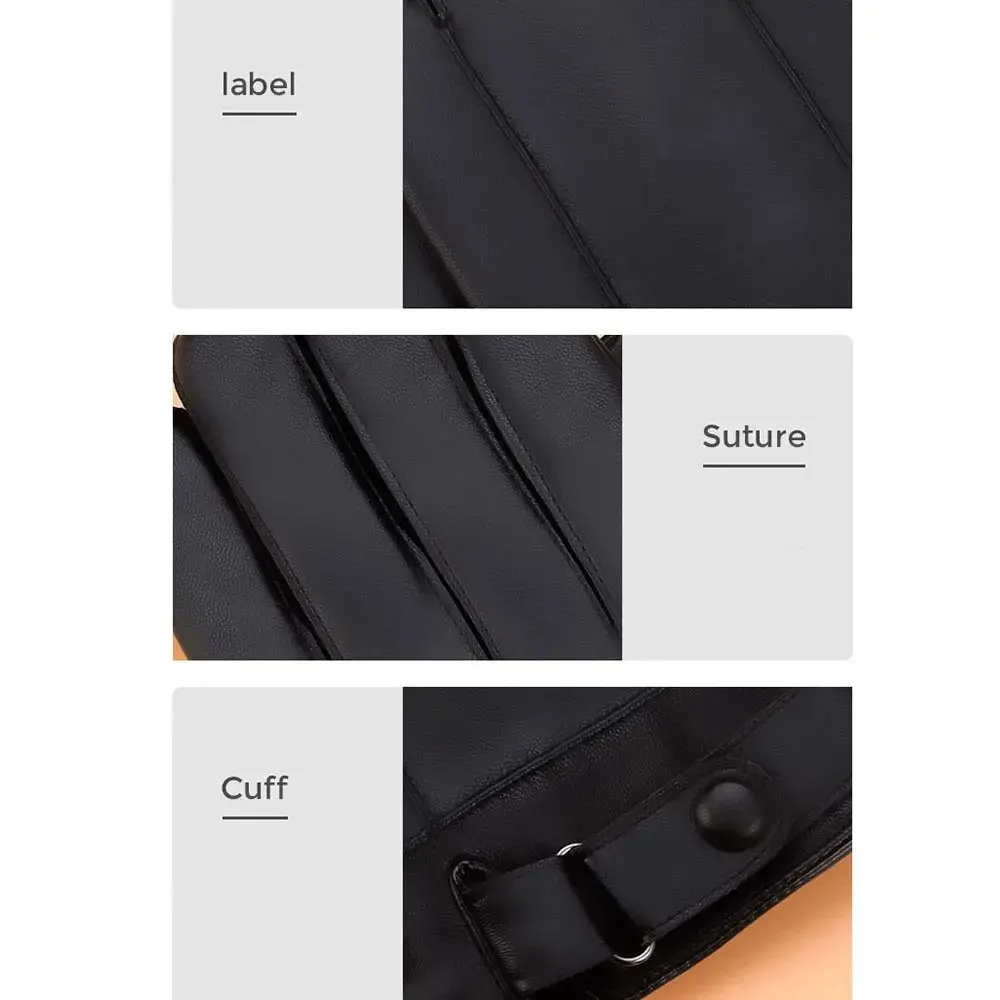 Winter Gloves For Men Leather Gloves Tactical Touchscreen Fleece Keep Warm Waterproof Driving Male Snowboard Outdoor Sport Gloves Touchscreen Gloves Warm Gloves Mens Leather Gloves