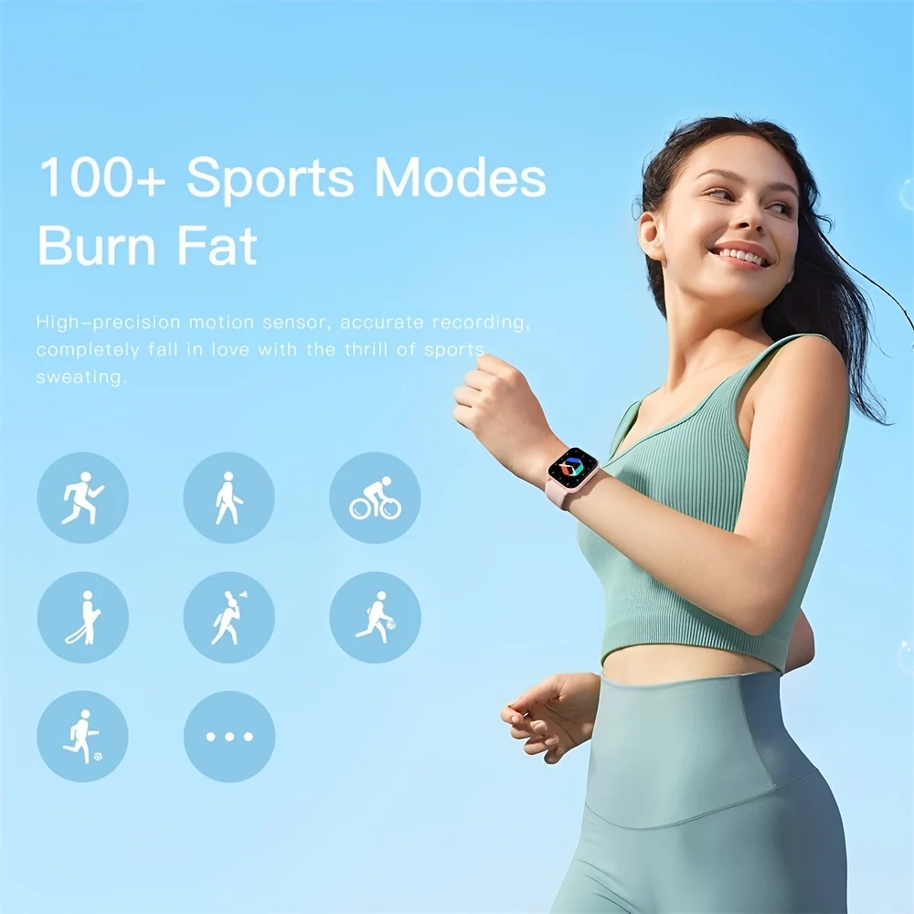 Da Fit 2023 New Smart watch women men 100+sport modes 1.83-inch HD Full touch screen IP67 Waterproof blood oxygen Smart watch