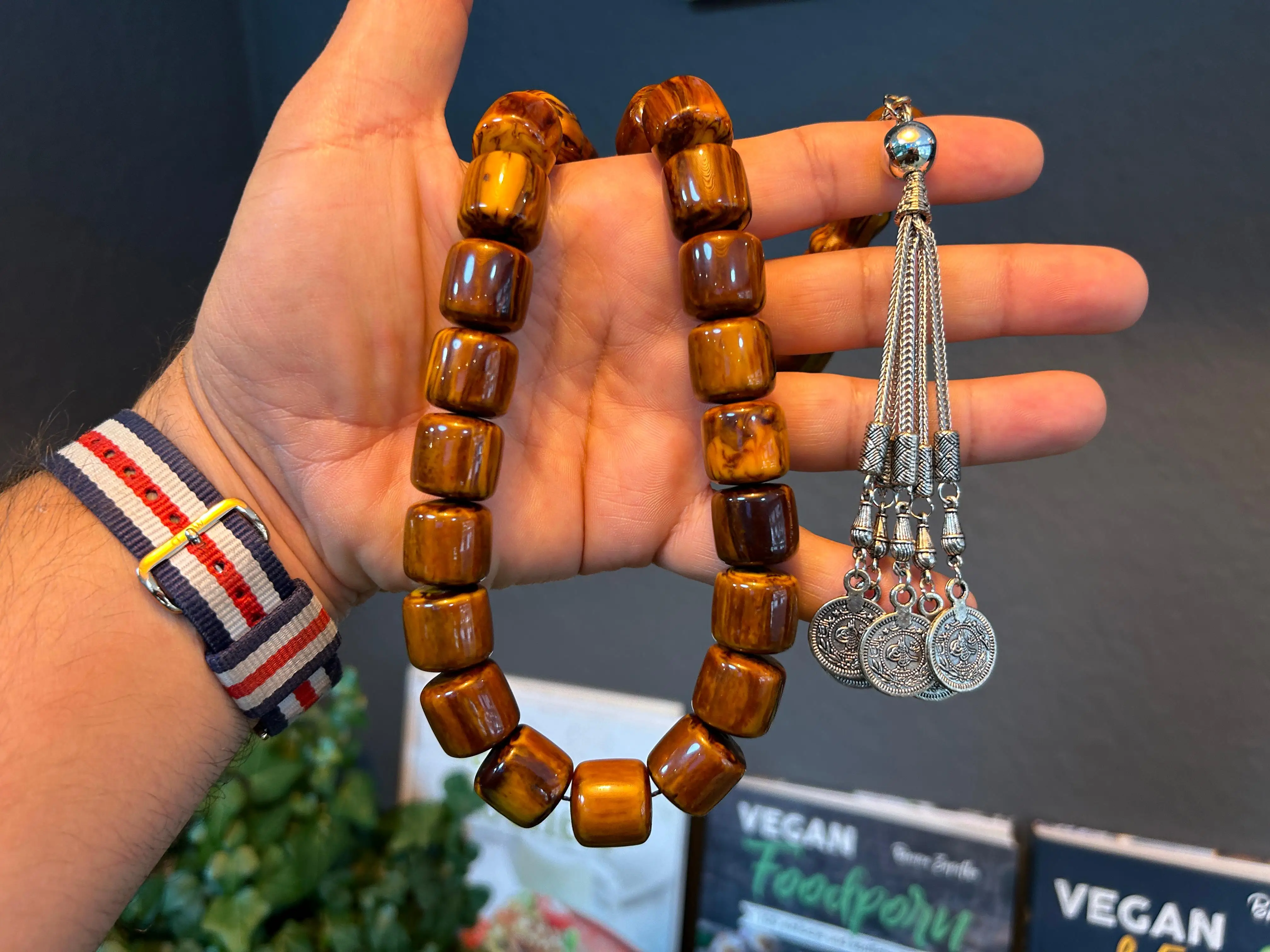 

Коричневый бакелитовый Розарий, оттоманка, редкий ффуран, немецкий Янтарный сандаловый, мисбаха, Prayerbeads, Розарий, Tasbih, Tesbih İslam T21